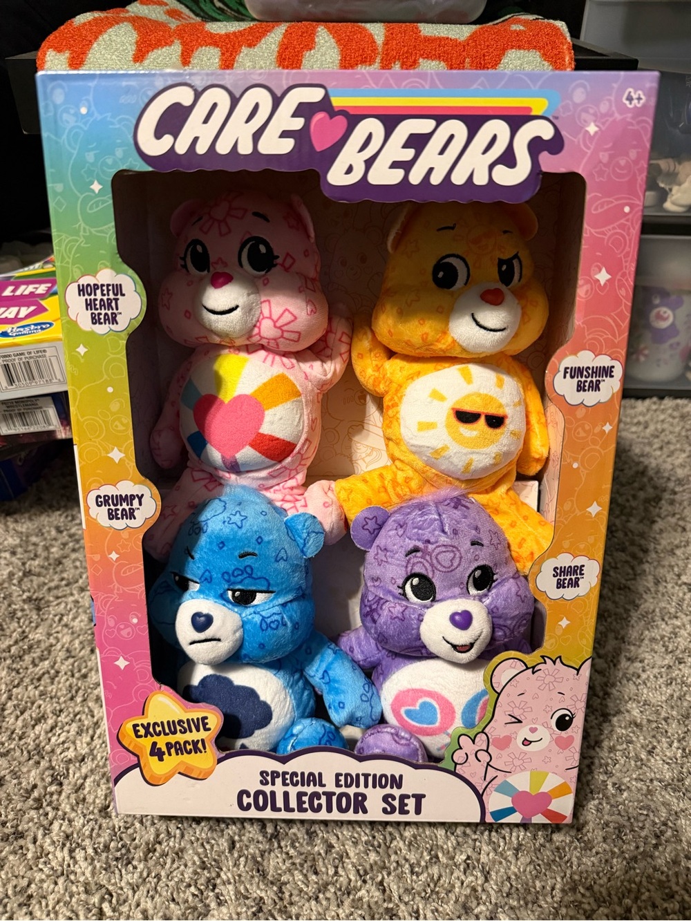 Care Bears Special Edition 4-Pack Plush Set - Pink, Yellow, Blue, Purple